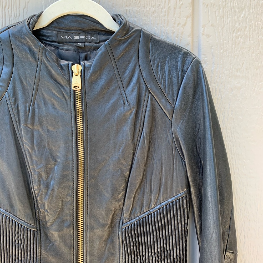 Via Spiga vintage genuine lamb leather jacket - Picture 4 of 16